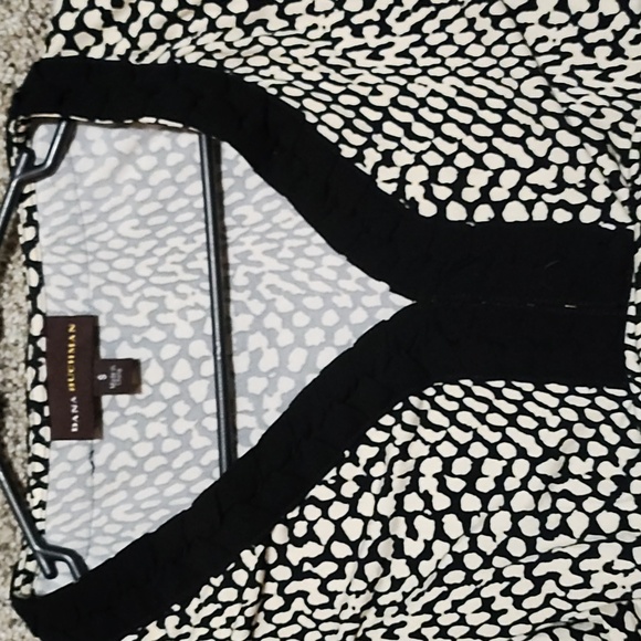 DANA BUCHMAN BLACK & WHITE ZEBRA PRINT WOMEN'S LONG SLEEVE SIZE S TUNIC BLOUSE - Picture 6 of 10